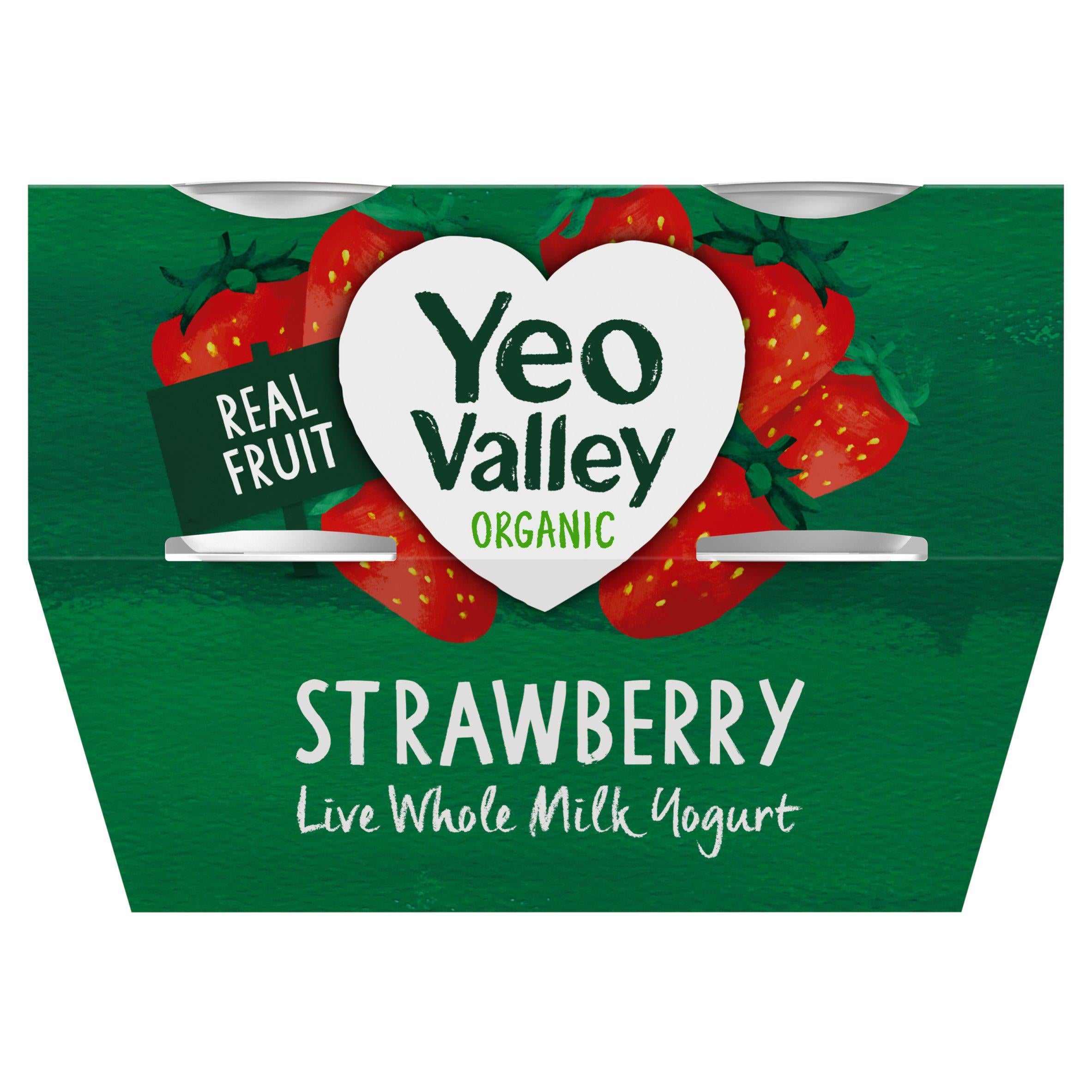 Yeo Valley organic strawberry yogurt 4x110g, UK version