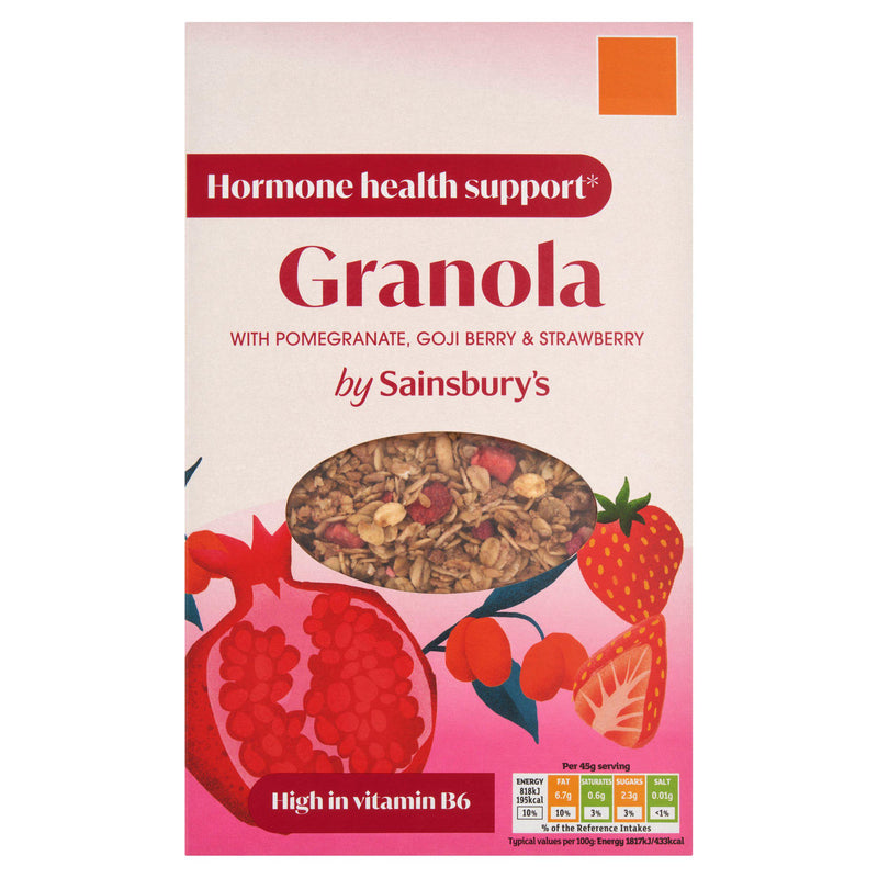 Sainsbury's granola pomegranate goji strawberry 400g - British product