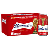 Budweiser lager beer cans 15x440ml (British brand)