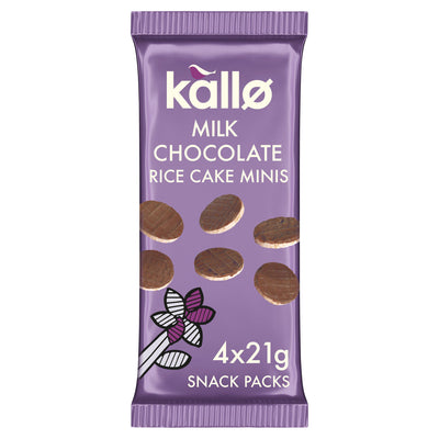 Sainsburys Kallo Milk Chocolate Mini Rice Cakes 4 x 21g- Buy online at McGrocer