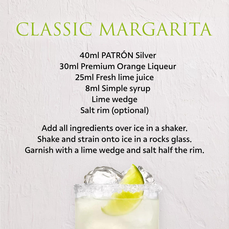 Patrón Silver Tequila 70cl bottle, imported from the UK