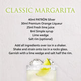 Patrón Silver Tequila 70cl bottle, imported from the UK