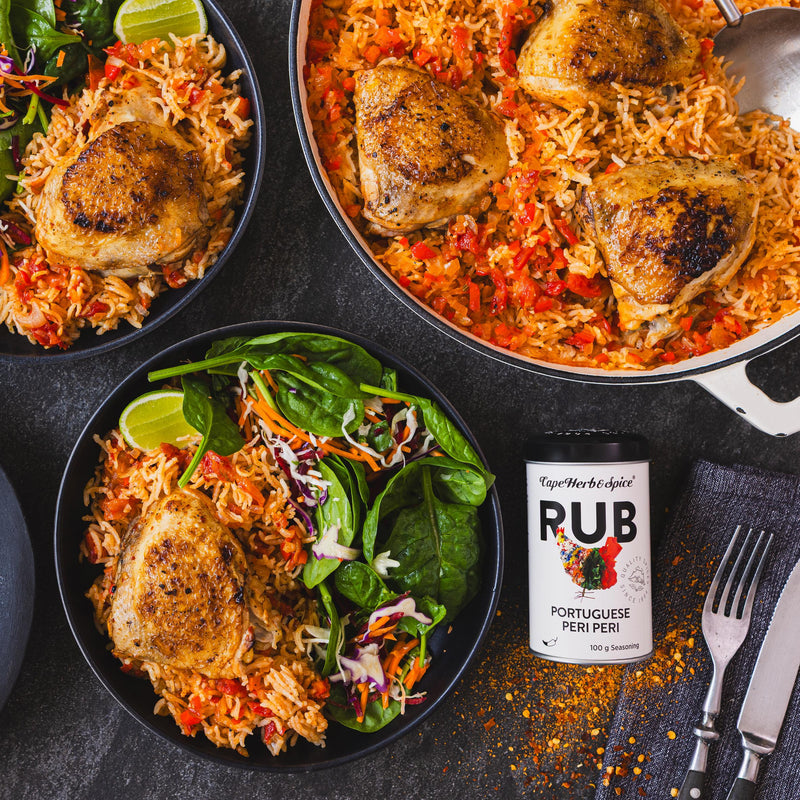 Cape Herb & Spice Portuguese Peri Peri seasoning rub 100g, imported from the UK
