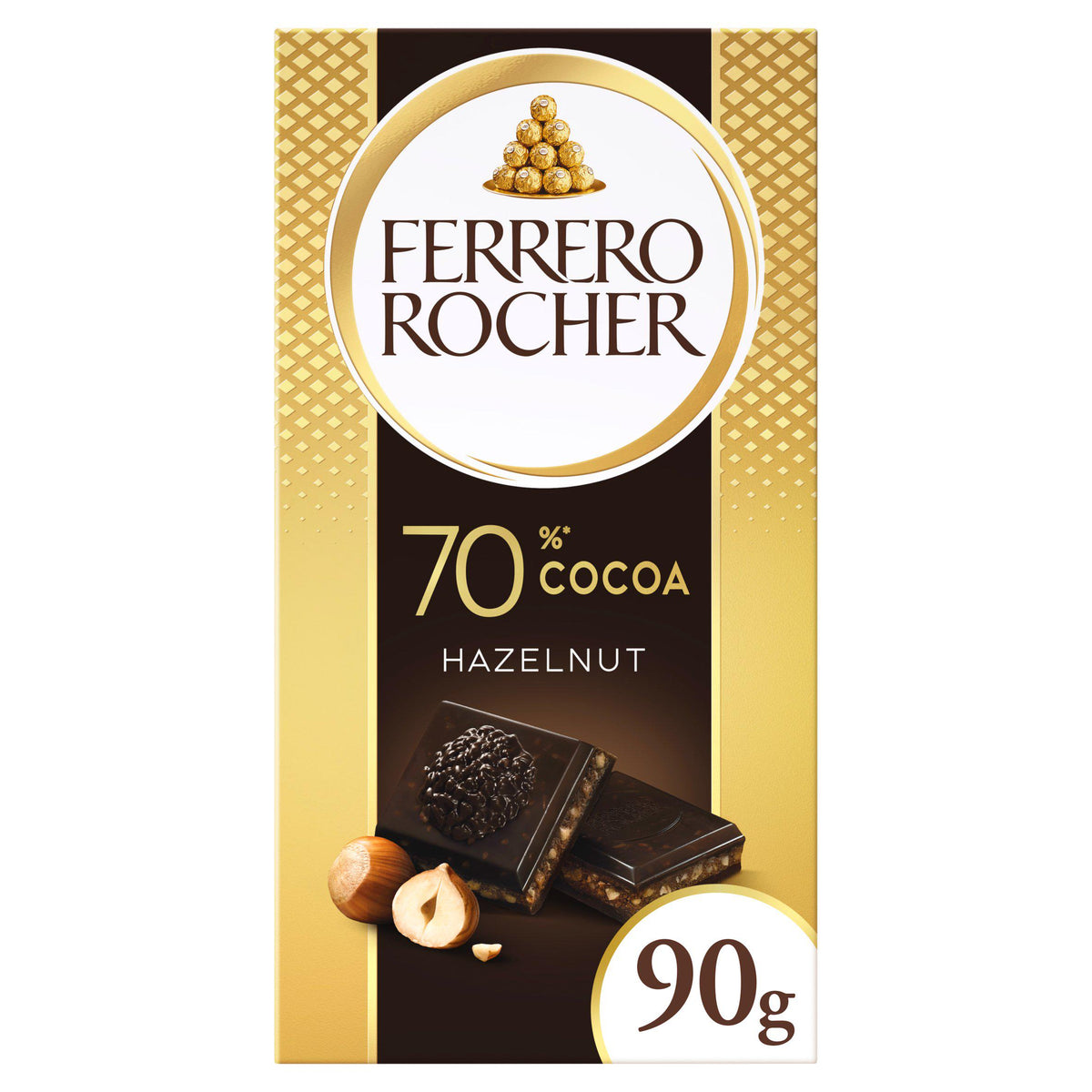Ferrero Rocher Dark Chocolate Bar Hazelnut 90g - British product