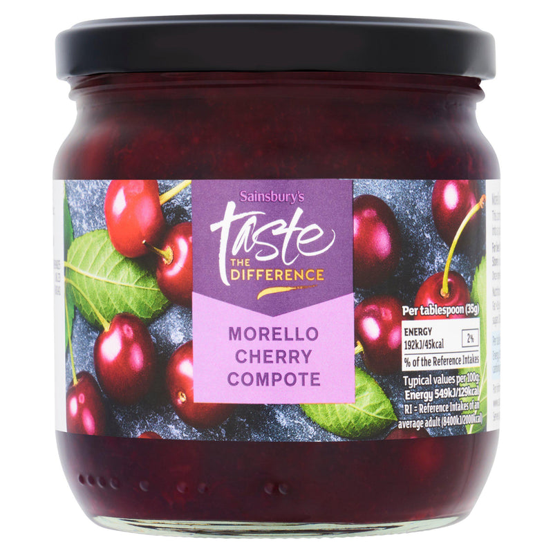 Sainsbury's Morello Cherry Compote 400g, imported from the UK