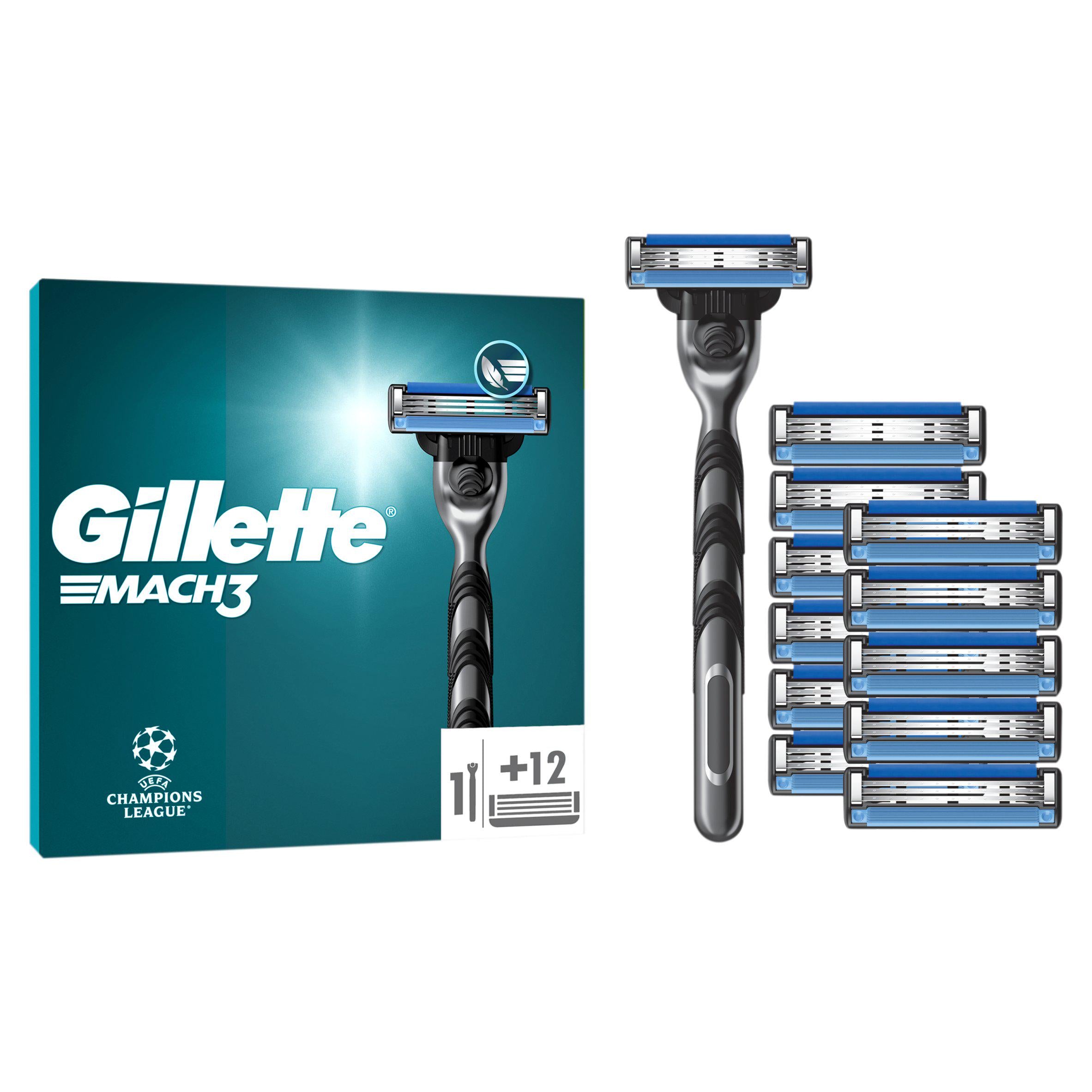 Gillette Mach3 razor with 12 blades, UK version