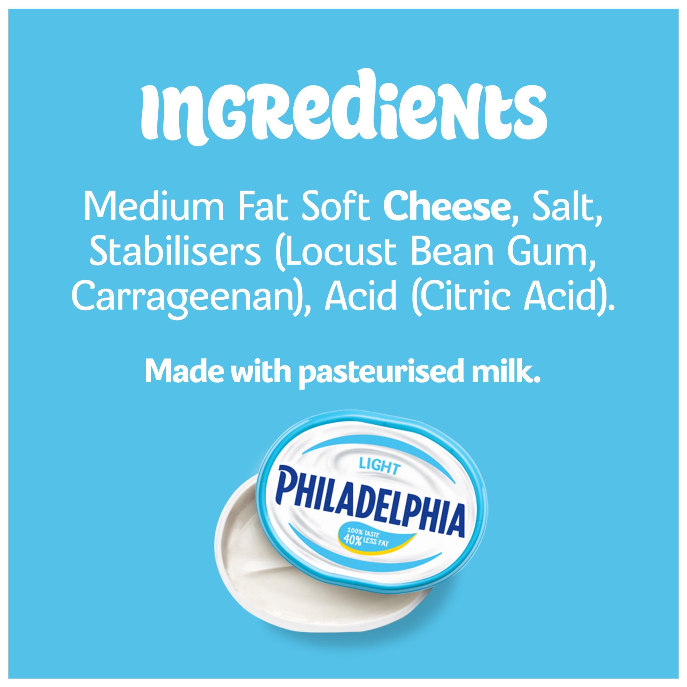 Philadelphia light soft cream cheese 280g, imported from the UK