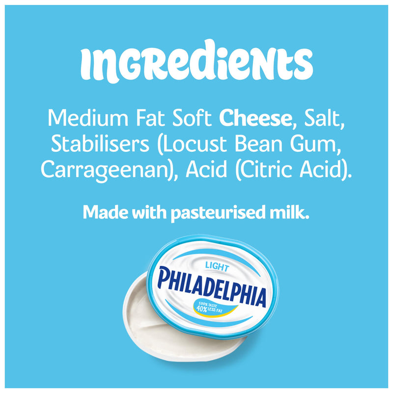 Philadelphia light soft cream cheese 280g, imported from the UK