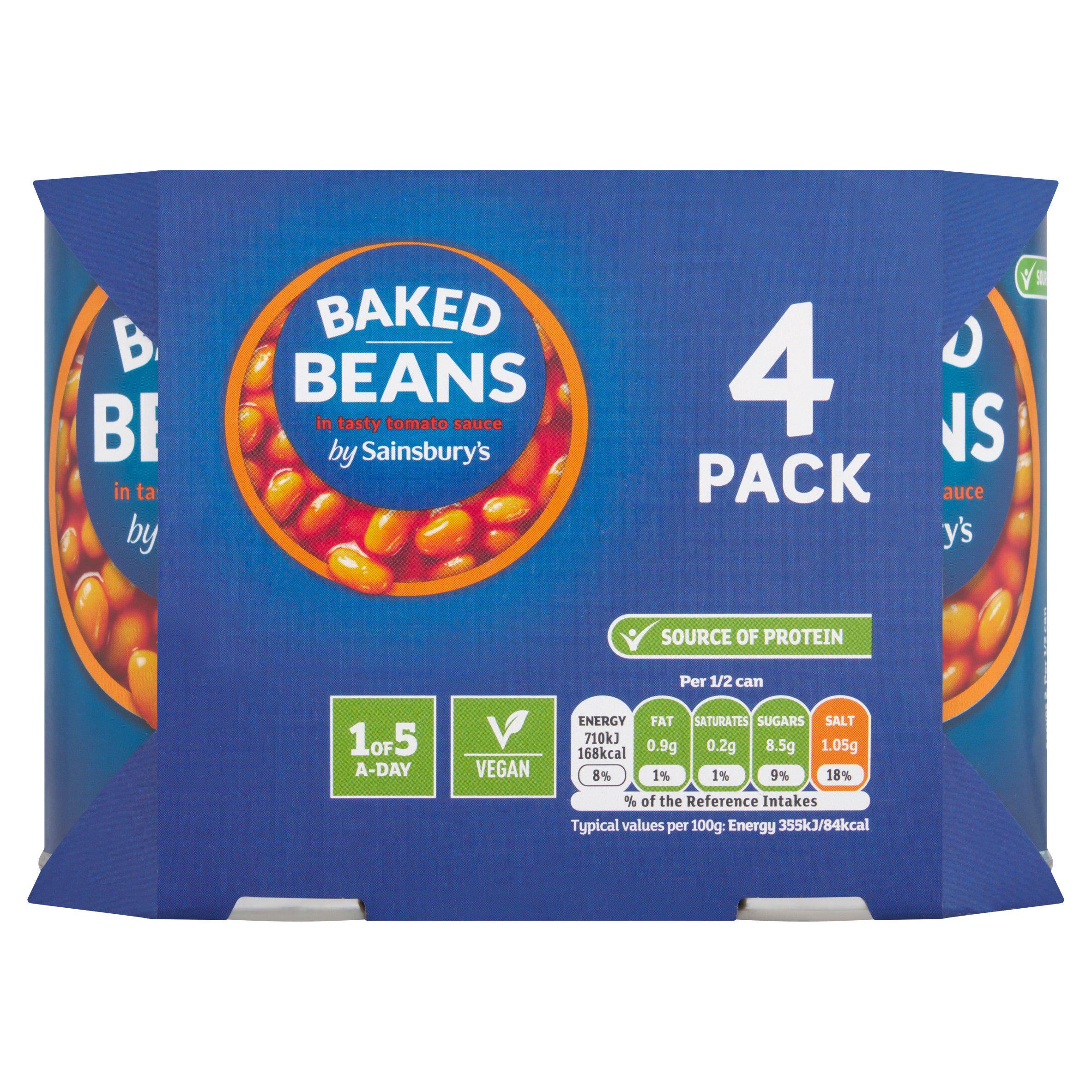 Sainsbury's Baked Beans i tomatsauce 4x400g
