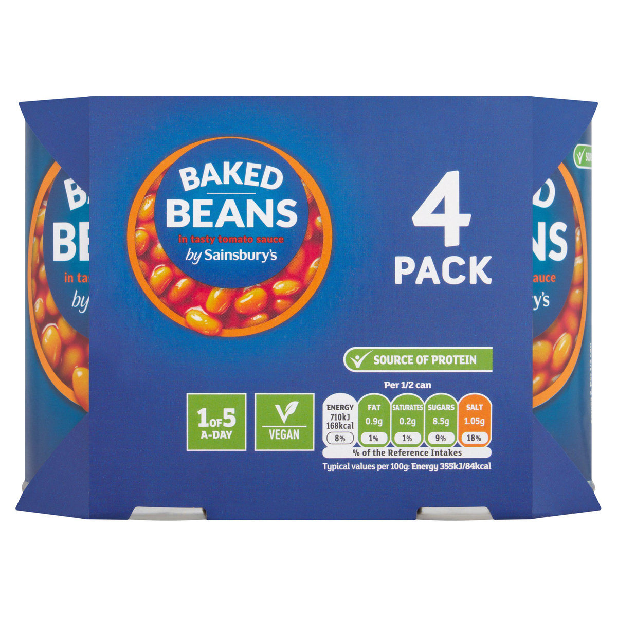 Sainsbury's Baked Beans i tomatsauce 4x400g