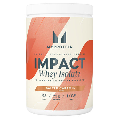 Sainsburys Myprotein Impact Whey Isolate Salted Caramel Protein Powder 480g- Buy online at McGrocer