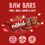 Nakd Strawberry Raspberry fruit fibre bars 3x44g, UK version