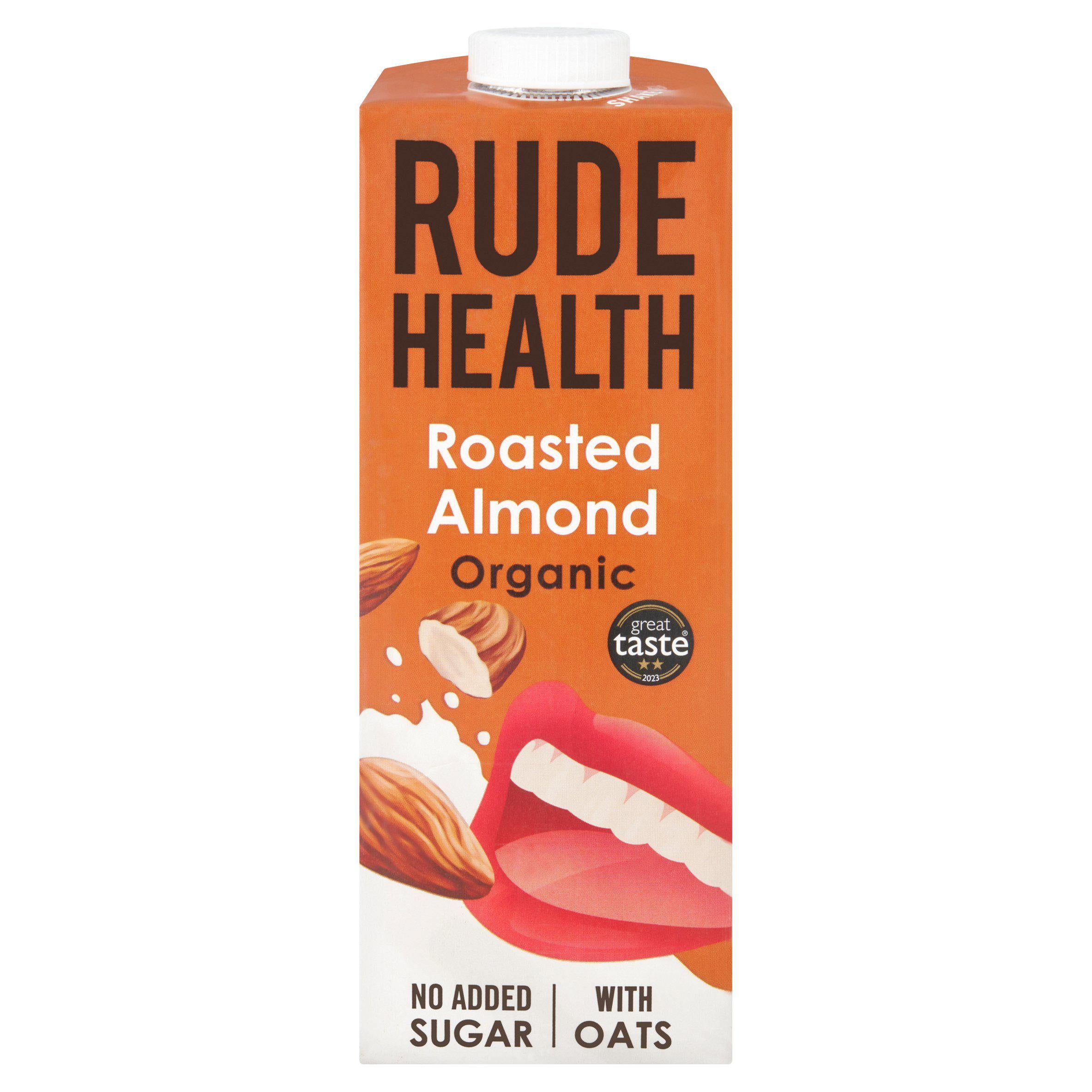 Rude Health roasted almond organic almond oat drink 1L, imported from the UK
