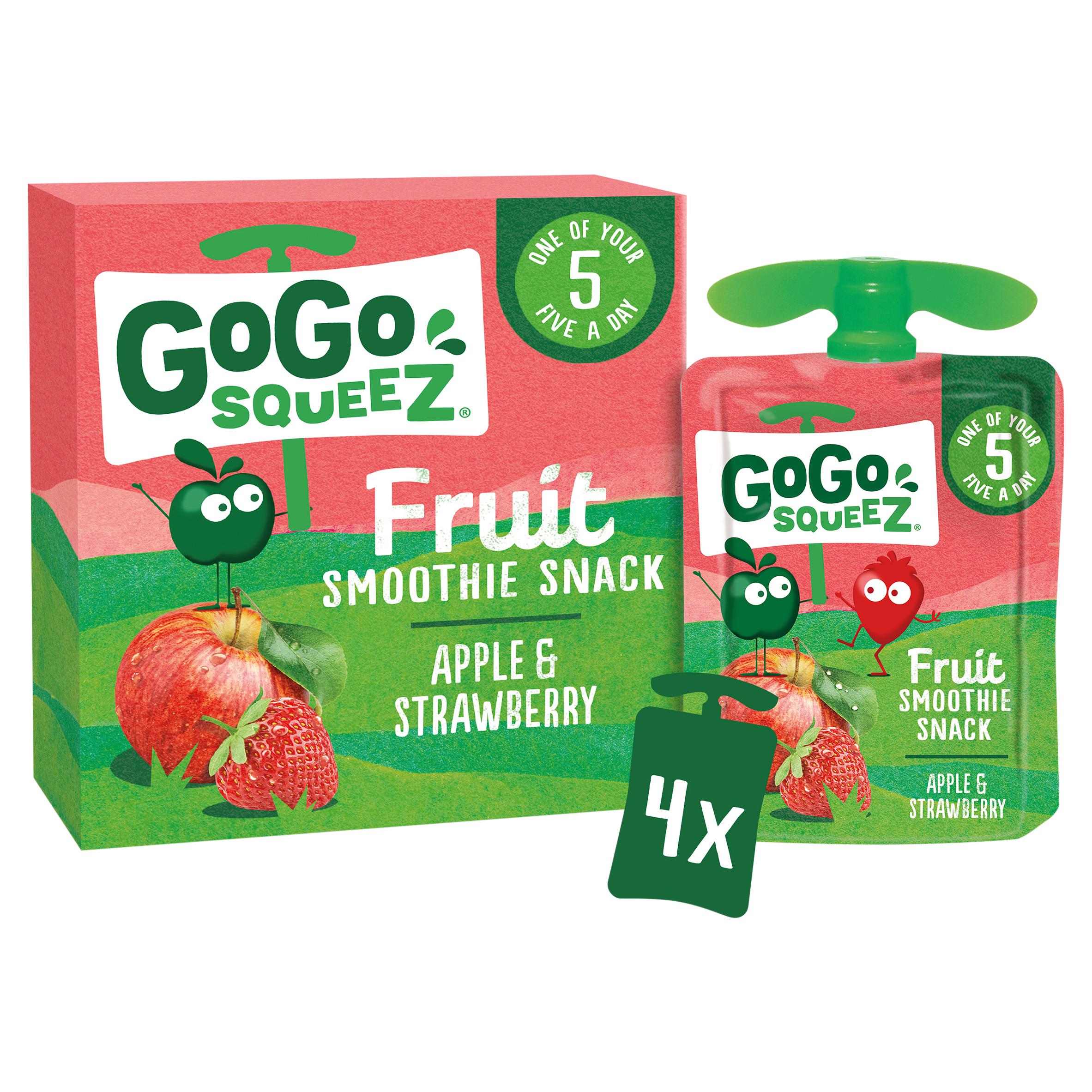 GoGo Squeez apple strawberry smoothie pouch 4x90g, UK version