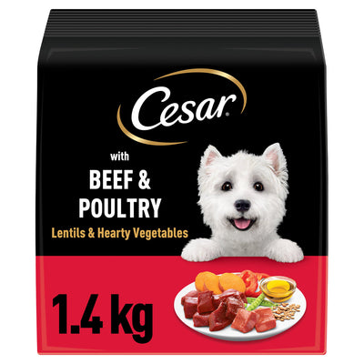 Sainsburys Cesar Fresh Beef, Poultry & Vegetables Adult Dry Dog Food 1.4kg- Buy online at McGrocer