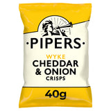 Pipers Cheddar & Onion crisps 40g, UK version