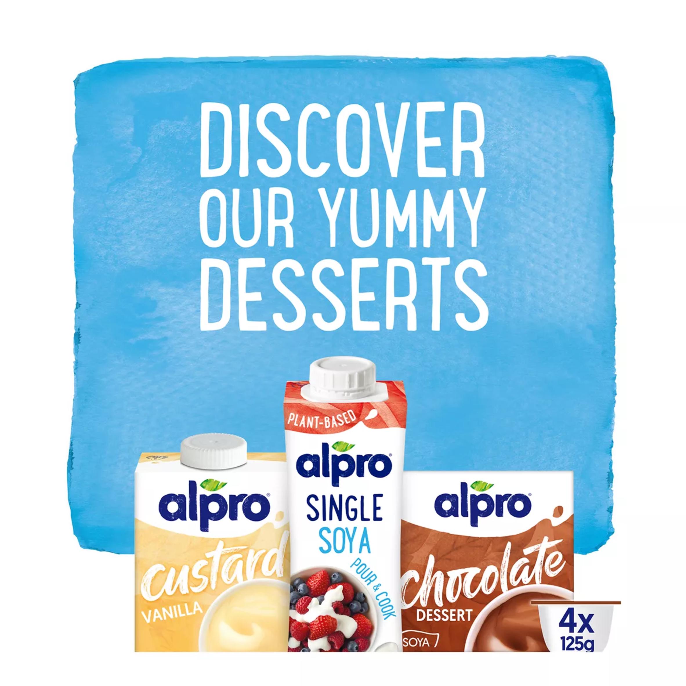 Alpro smooth chocolate dessert 4x125g, imported from the UK