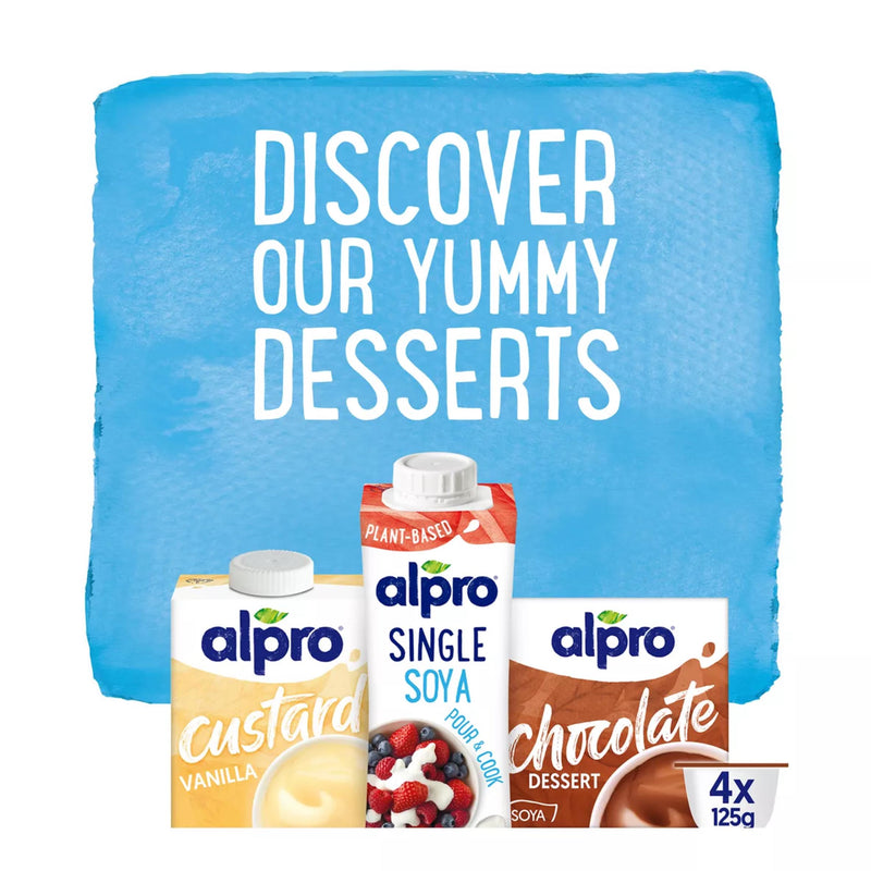 Alpro smooth chocolate dessert 4x125g, imported from the UK
