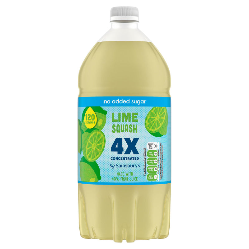 Sainsbury's lime squash quadruple strength 1.5L (British brand)