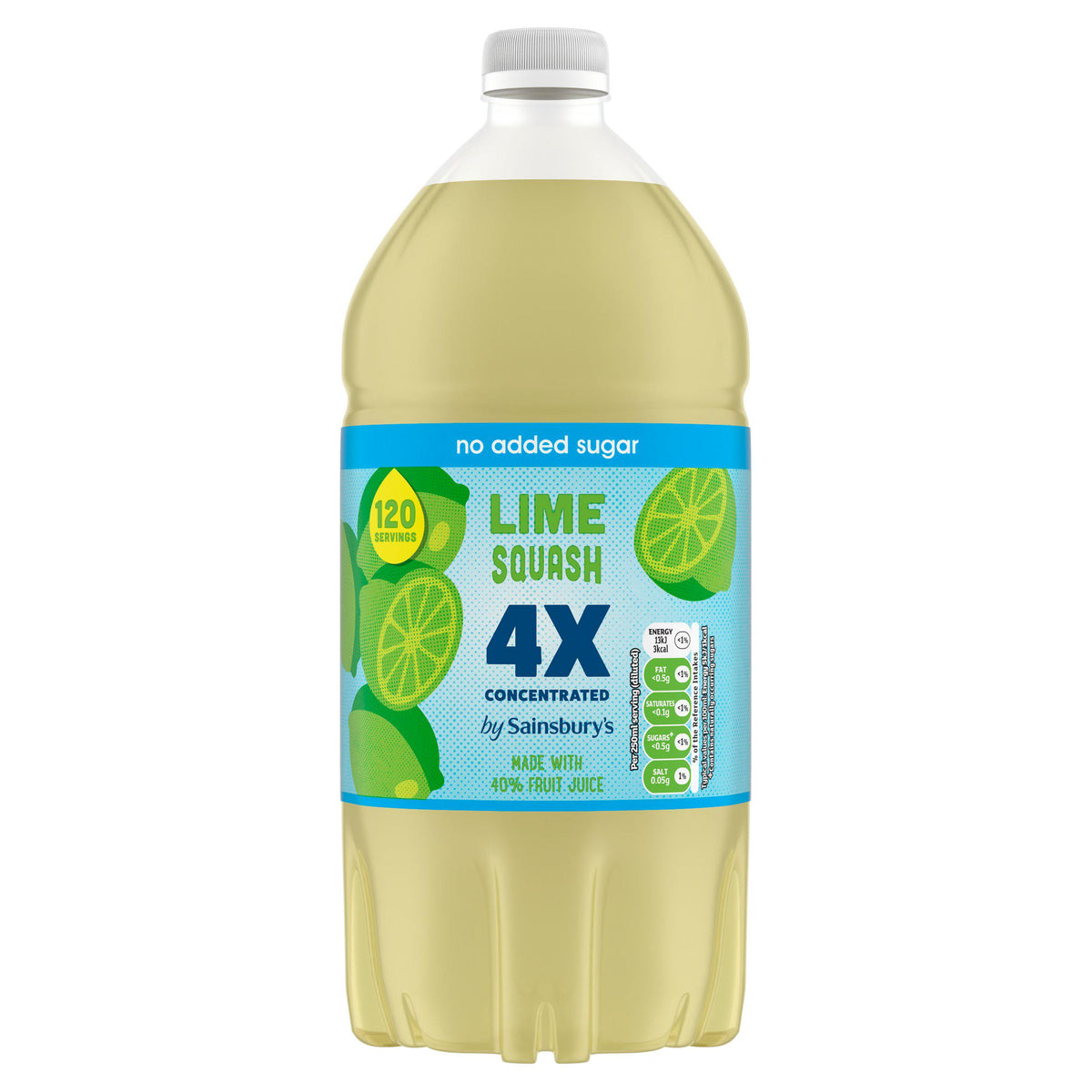 Sainsbury's lime squash quadruple strength 1.5L (British brand)