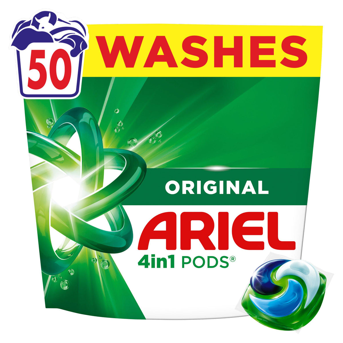 Ariel All-in-1 Pods laundry detergent Original 51 washes, imported from the UK