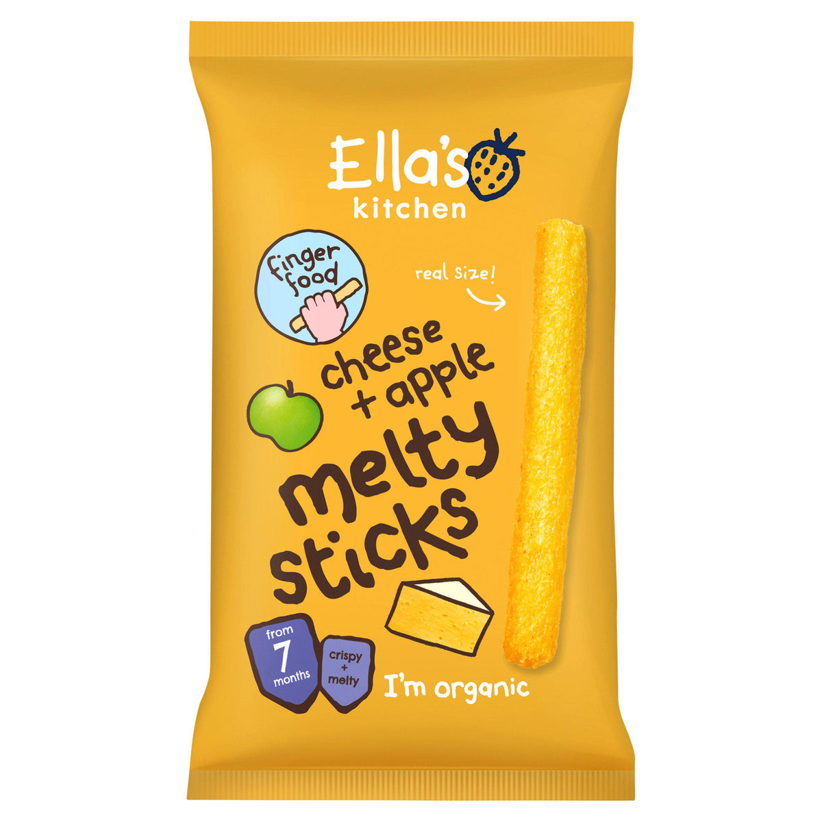 Ella's Kitchen organic cheese and apple melty sticks 16g - British product