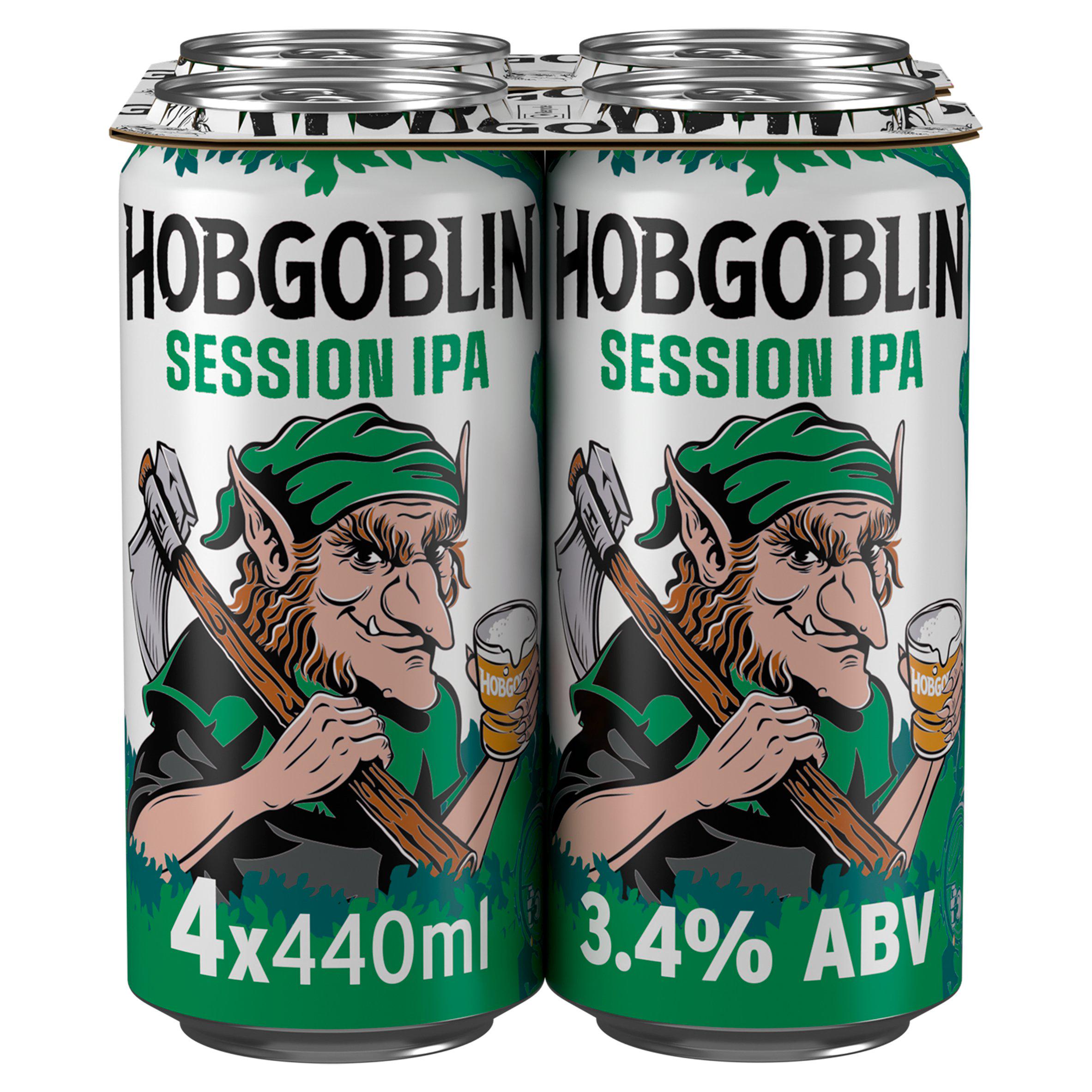 Hobgoblin Session IPA ale 4x440ml cans, imported from the UK