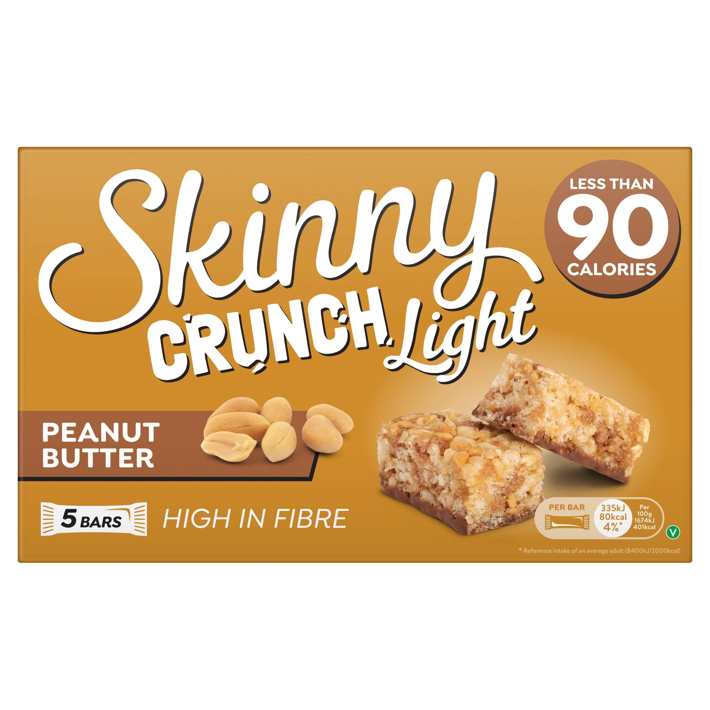 Skinny Peanut Butter Crunch cereal bars 5x20g, UK version