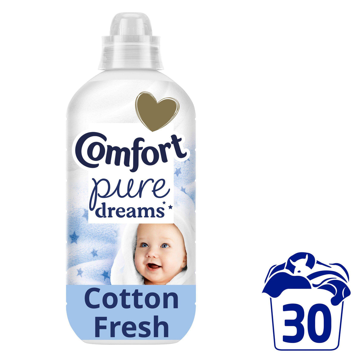 Dermatologist-Recommended Fabric Conditioner with Cotton Fresh Scent, 900ml for 30 Washes