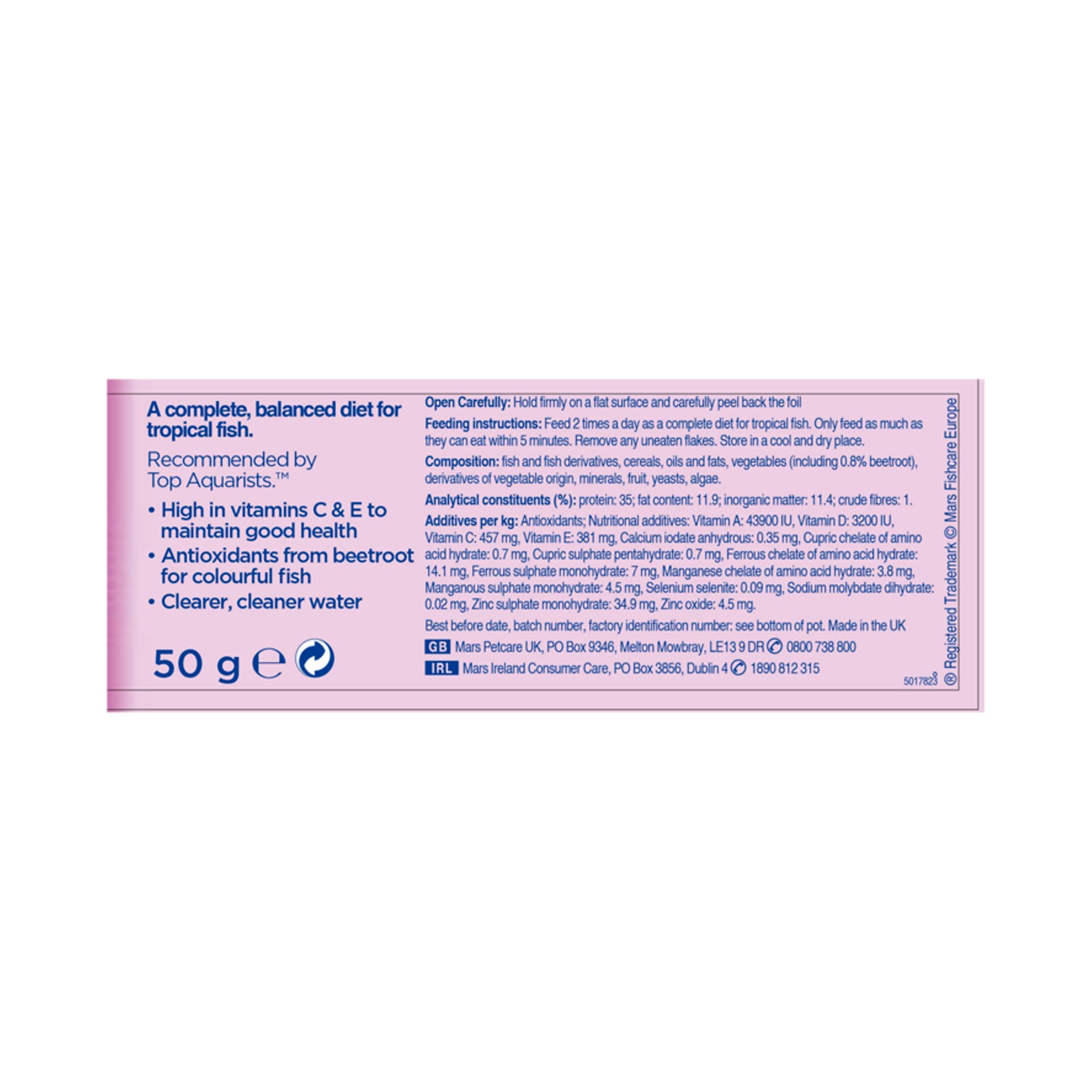 Aquarian fish food flakes 50g - British product