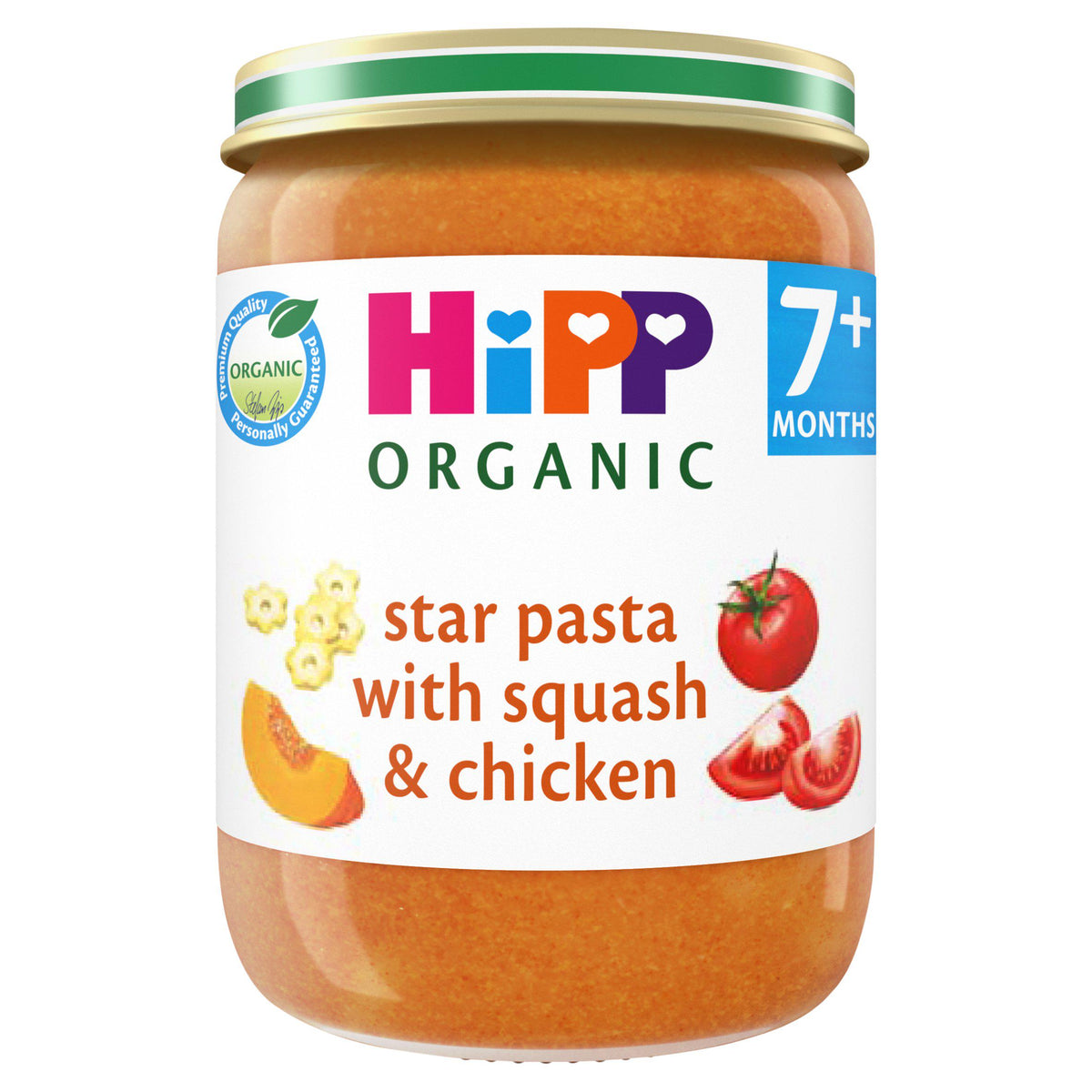 HiPP organic baby food star pasta squash chicken 190g, UK version