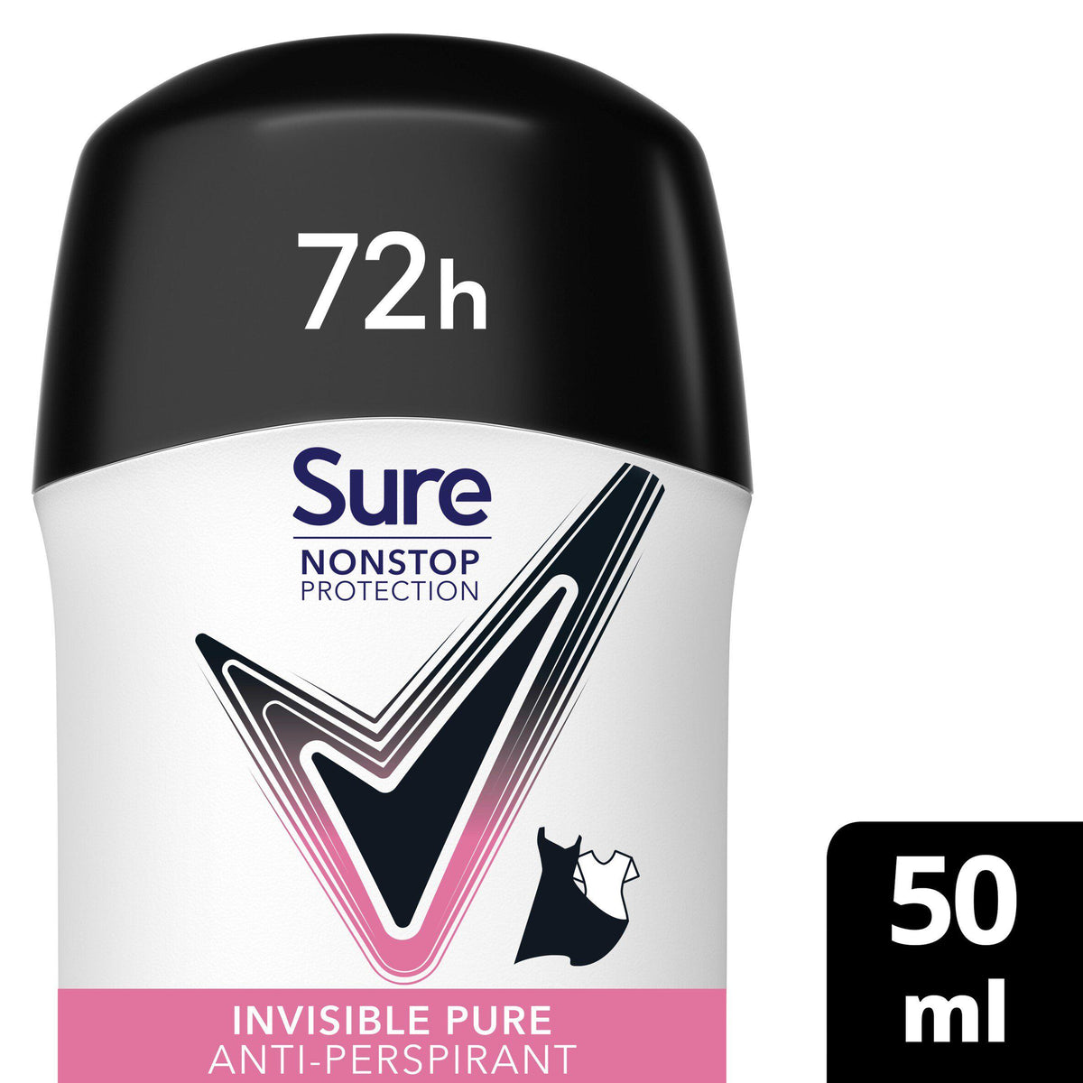 Sure Antiperspirant Invisible Pure 50ml deodorant stick (British brand)