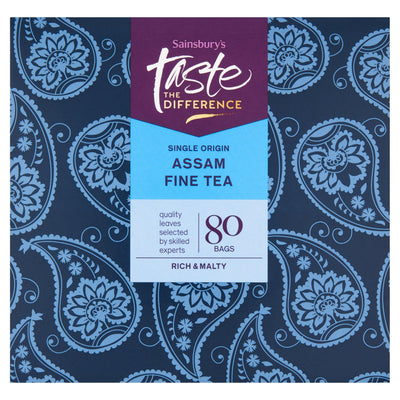 Sainsburys Sainsbury's Taste the Difference Assam Black Tea Bags 80 Teabags- Buy online at McGrocer