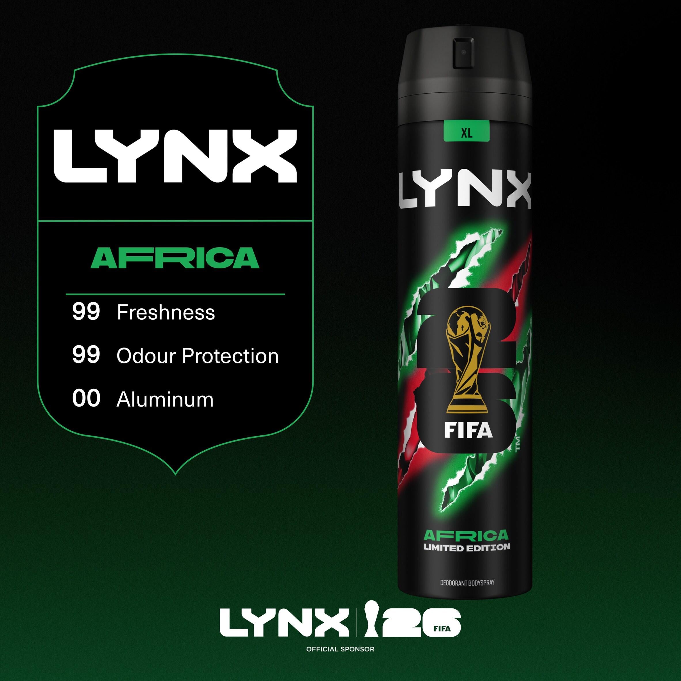 Lynx aerosol deodorant body spray Africa 48h 250ml, UK version