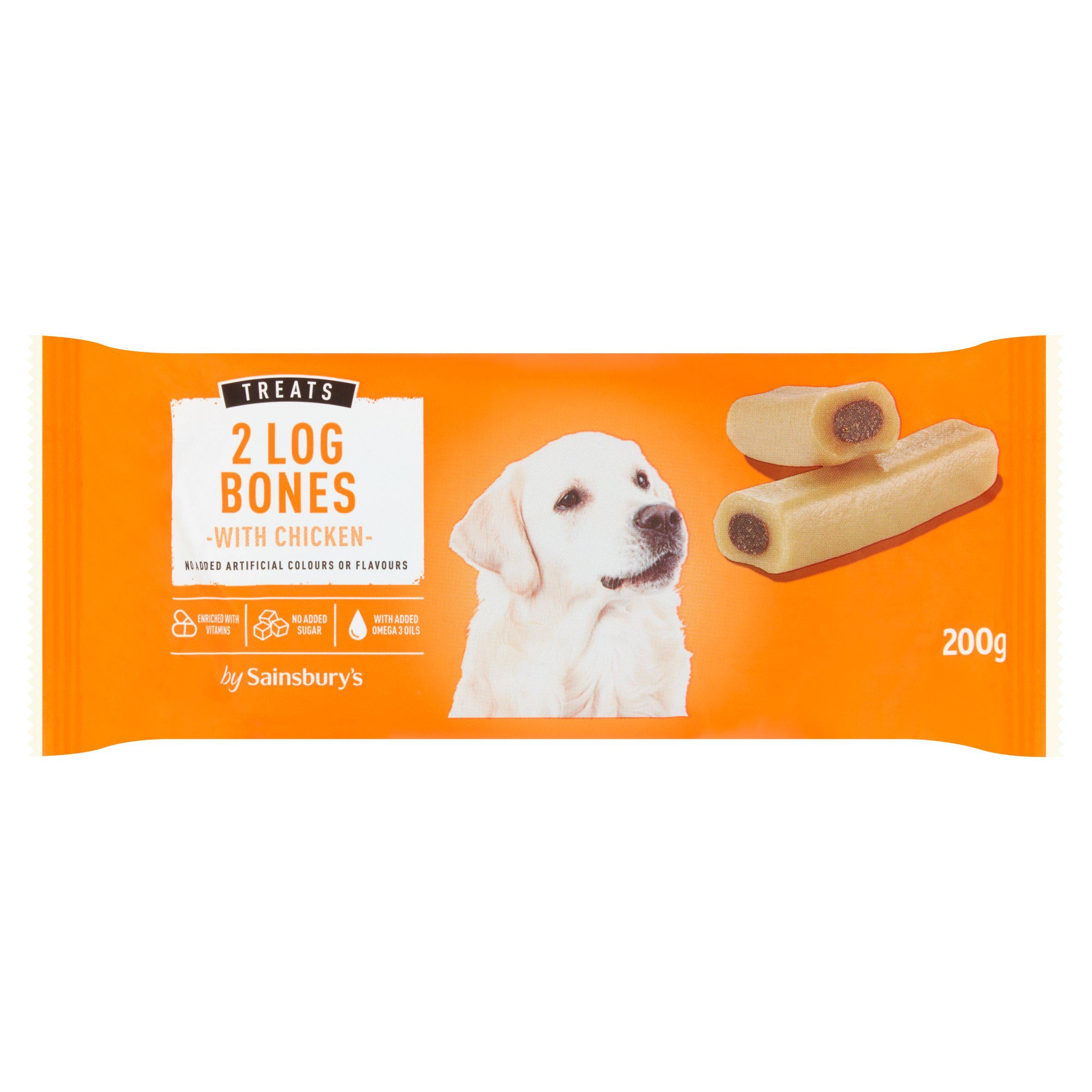 Sainsbury's dog treats Log Bones x2 200g, imported from the UK