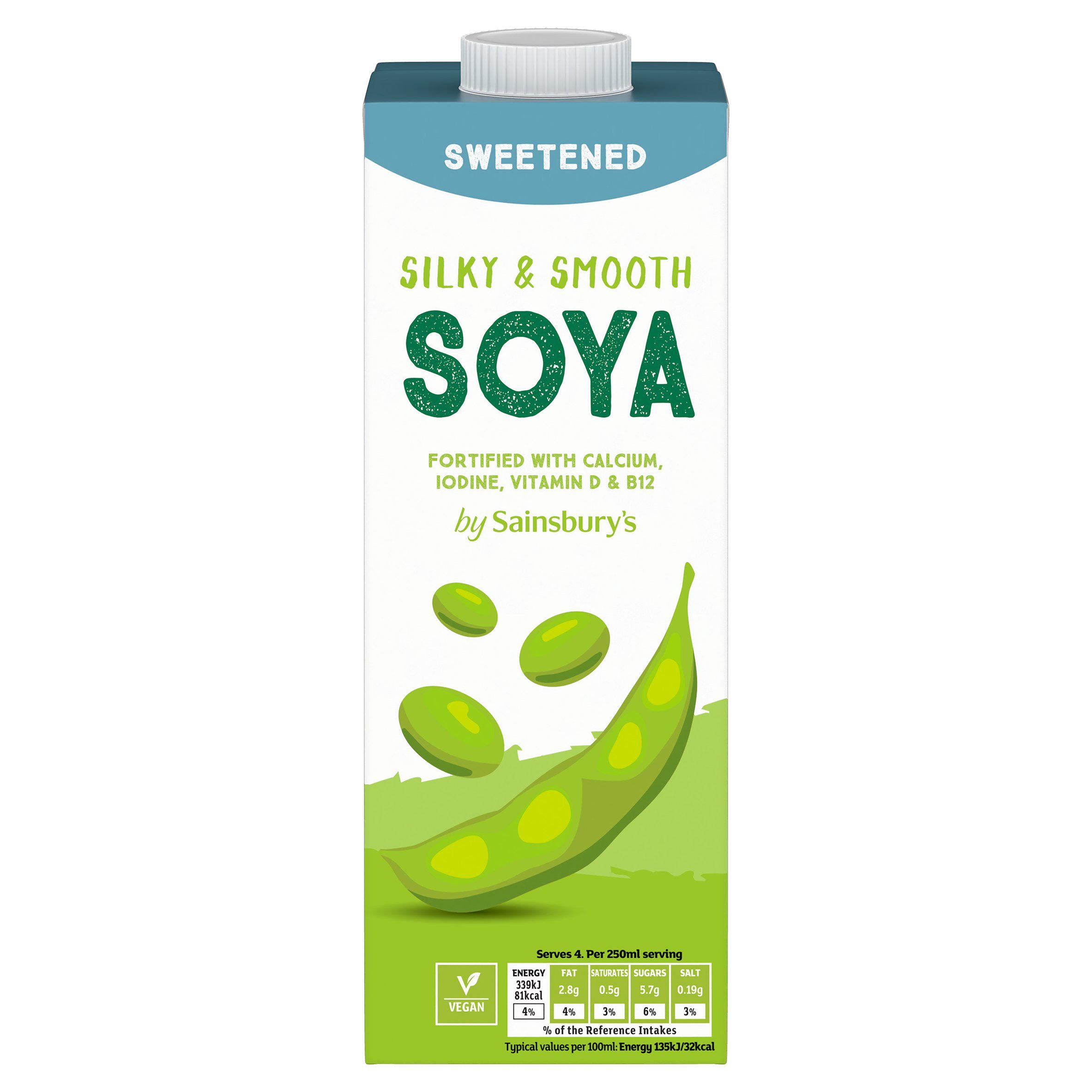 Sainsbury's sweetened soya drink 1L - British product