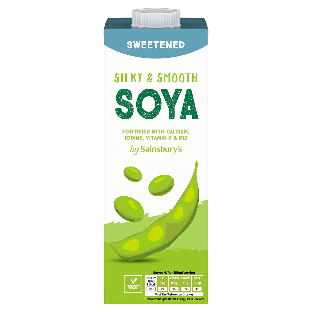 Sainsbury's sweetened soya drink 1L - British product