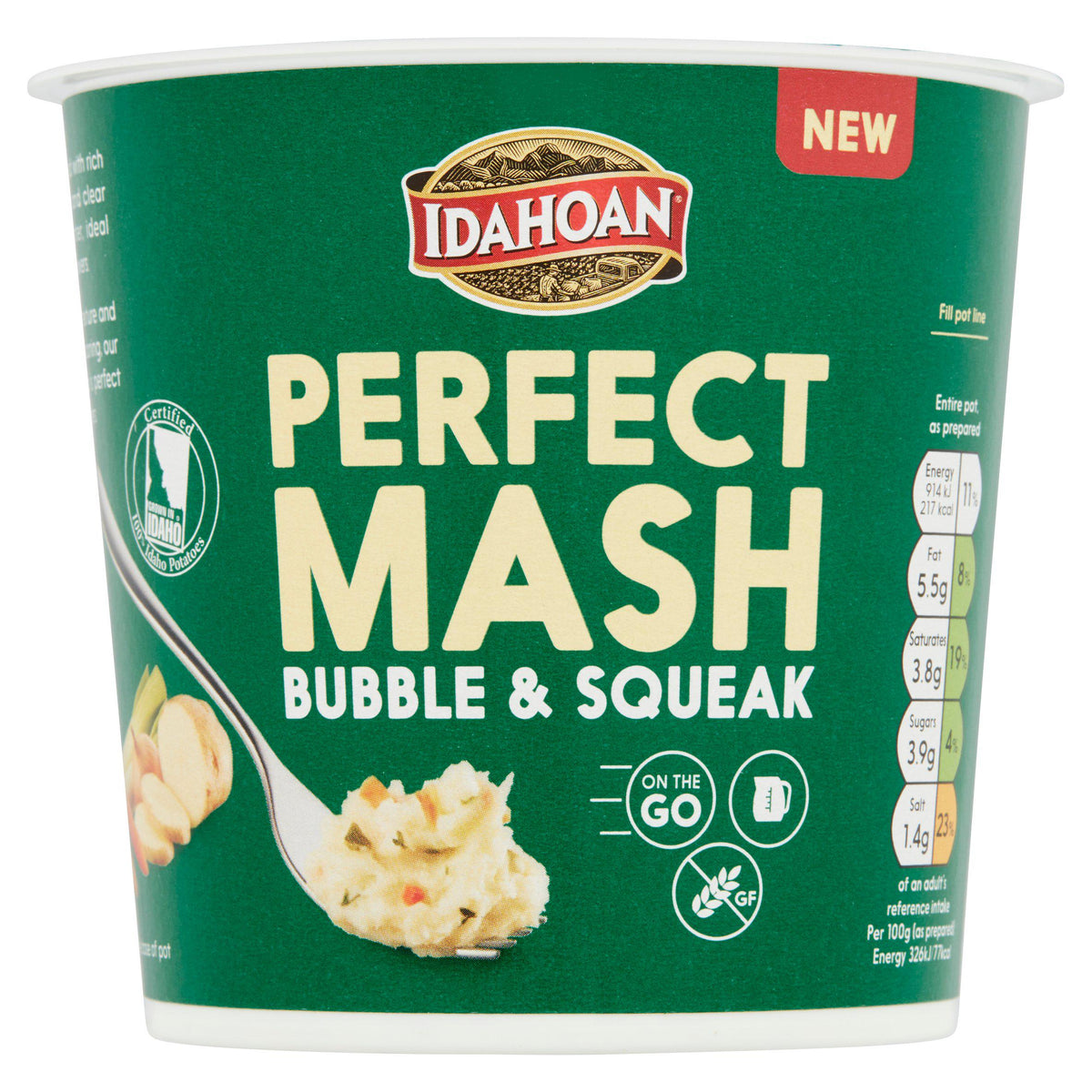 Idahoan Bubble & Squeak instant mash pot 55g, imported from the UK