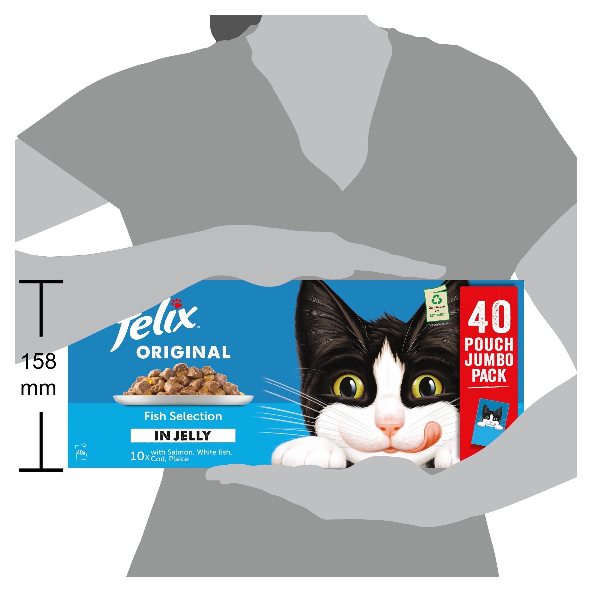 Felix Original Fish Selection in Jelly wet cat food 40x85g, UK version