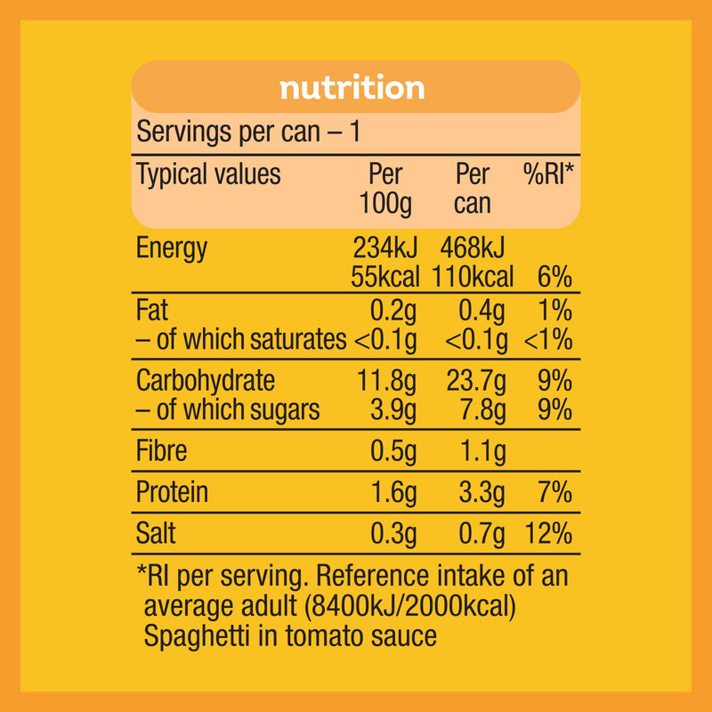 Heinz spaghetti in tomato sauce value pack 4 x 200g - British product