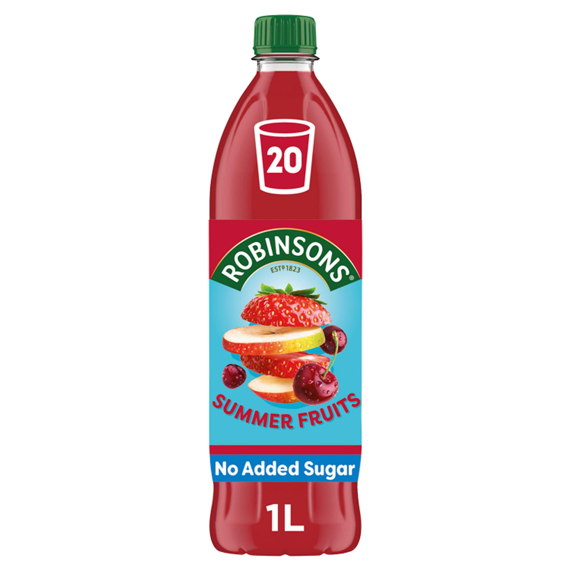 Robinsons summer fruits squash no added sugar 1L, UK version