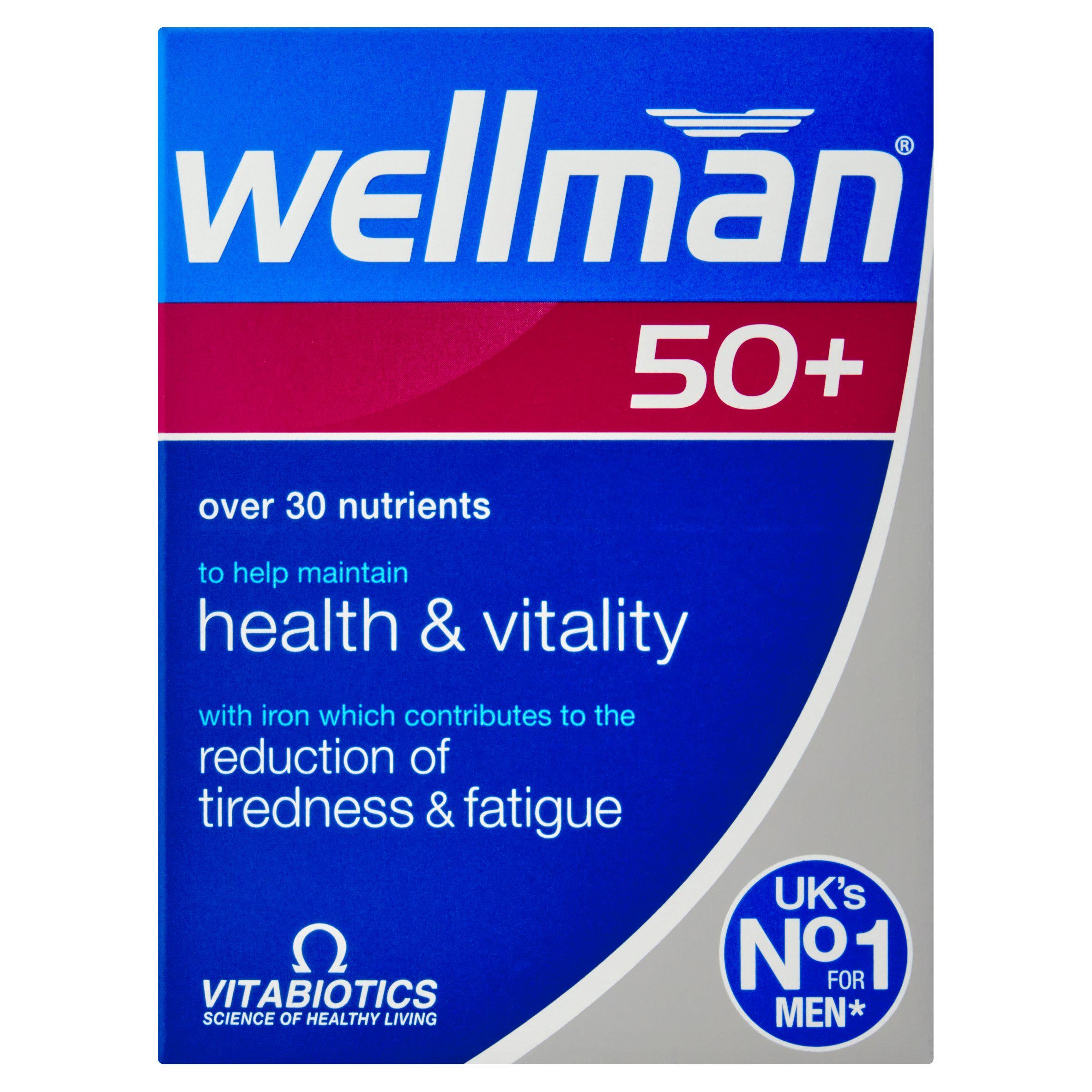 Vitabiotics Wellman 50+ men's multivitamin x30 tablets (British brand)