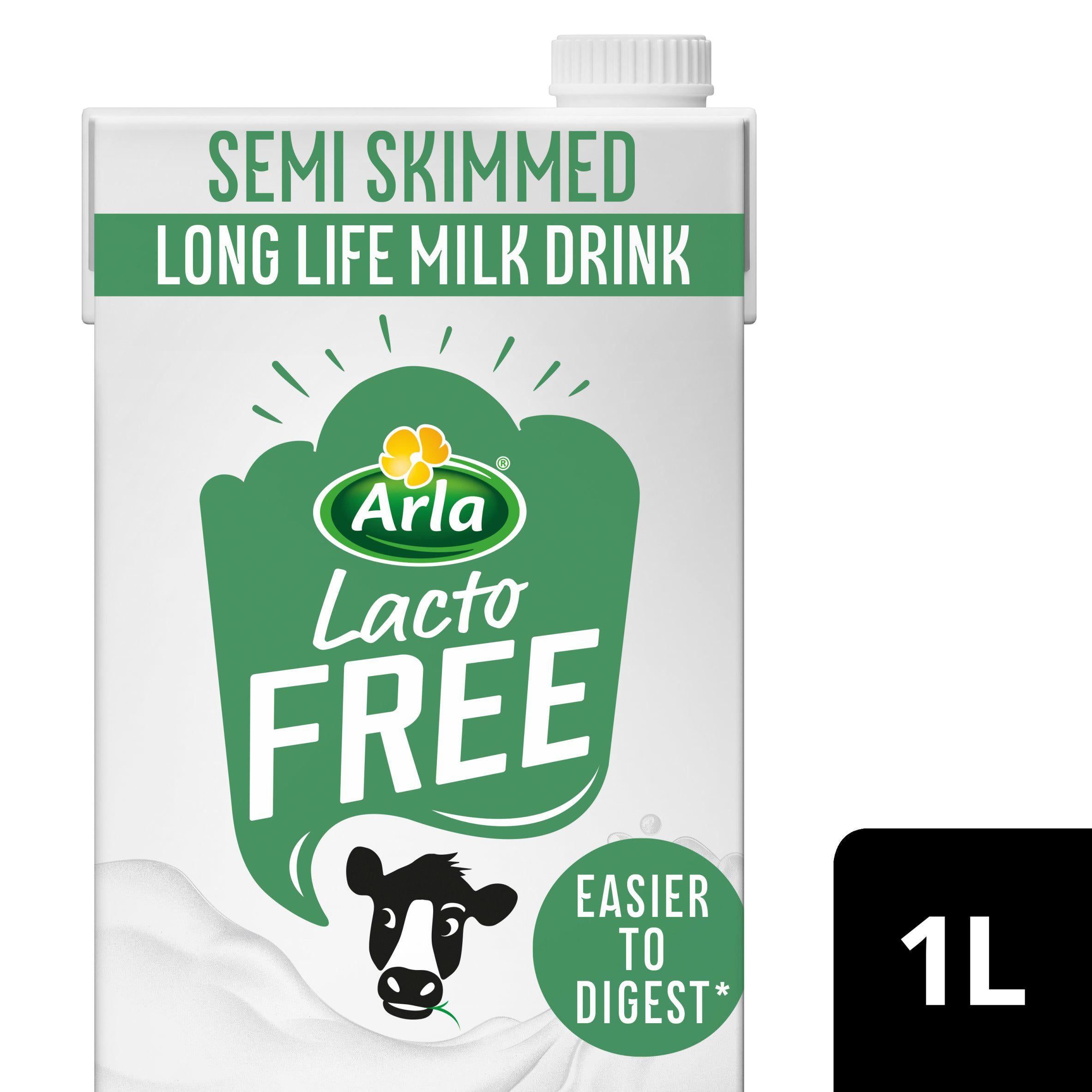 Arla LactoFREE semi skimmed long life milk 1L (British brand)