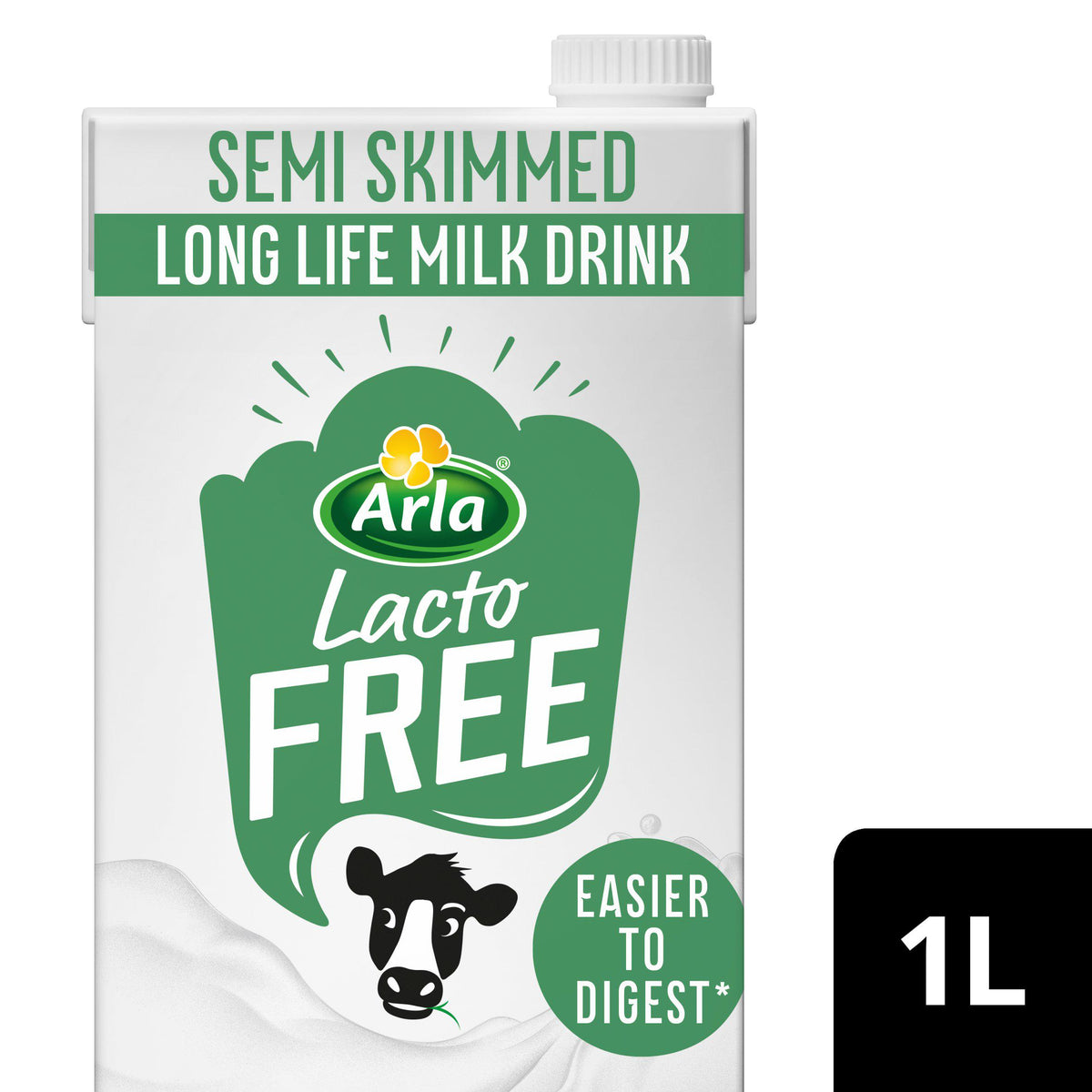 Arla LactoFREE semi skimmed long life milk 1L (British brand)