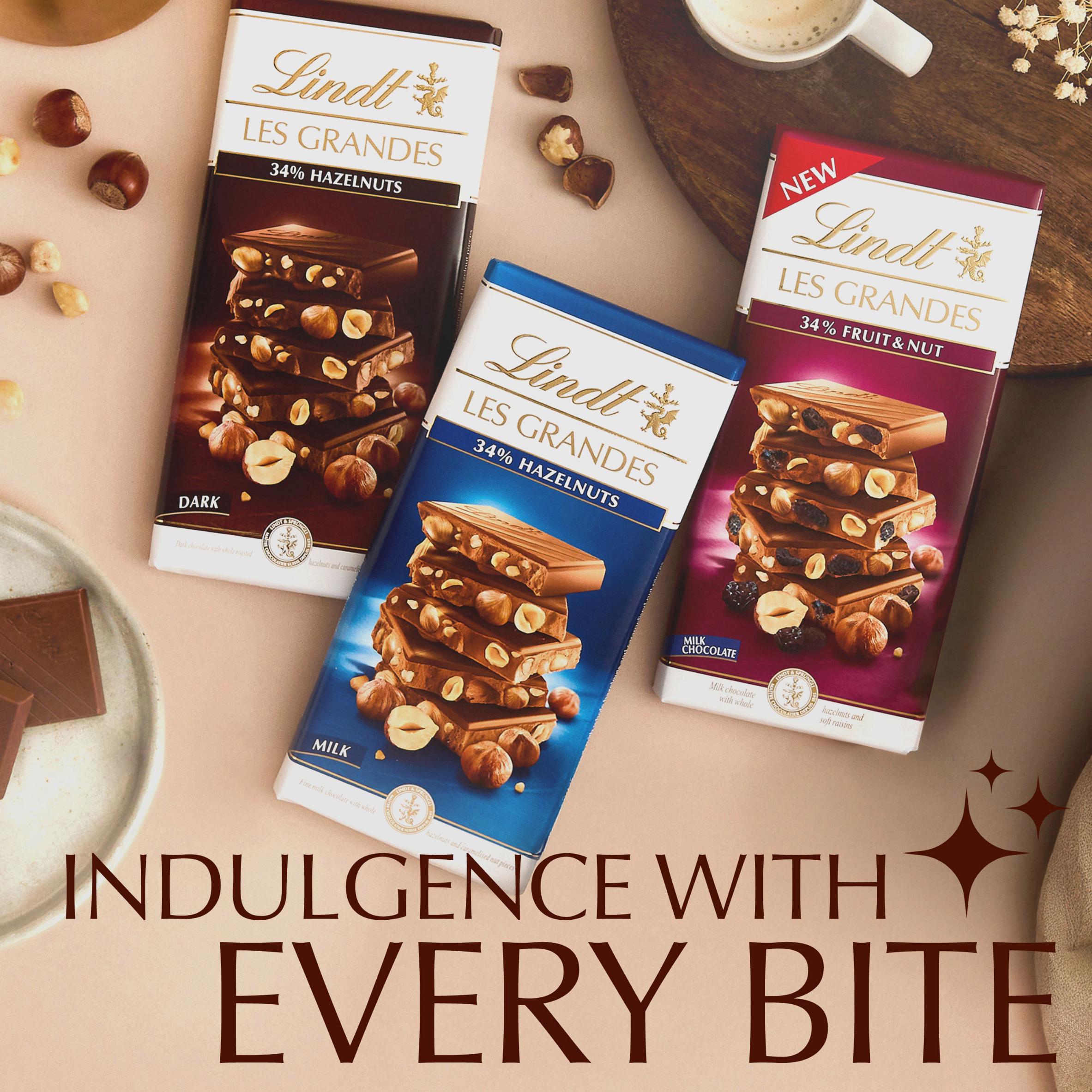 Lindt milk chocolate hazelnut bar 150g, imported from the UK