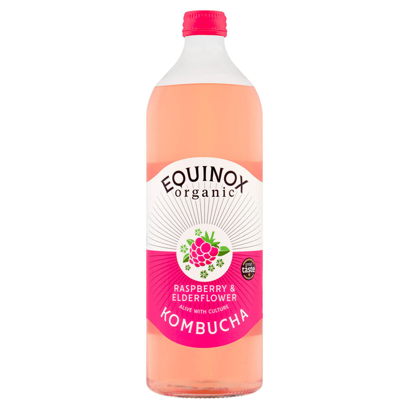 Equinox organic kombucha raspberry elderflower 750ml - British product