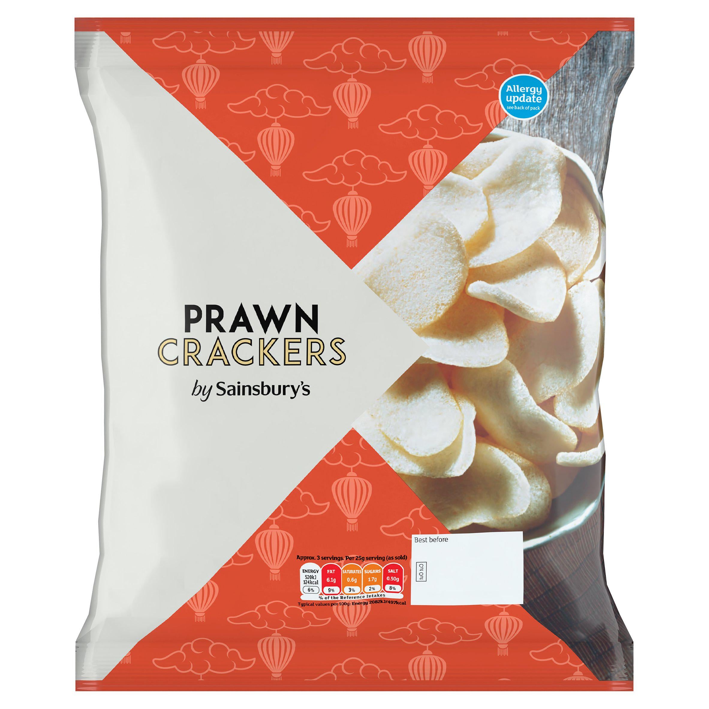 Sainsbury's Prawn Crackers 80g, imported from the UK