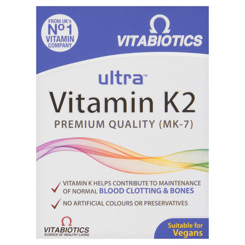 Vitabiotics Ultra Vitamin K2 supplement 60 tablets (British brand)