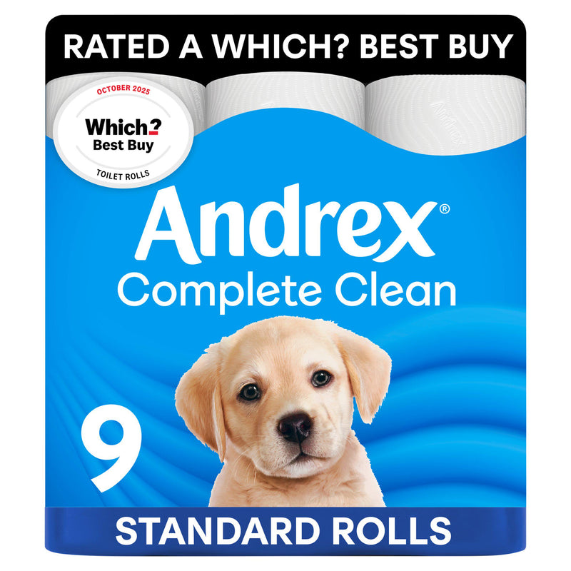 Andrex Complete Clean toilet rolls 9 pack (British brand)