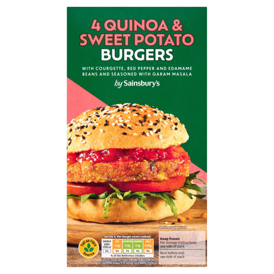 Sainsburys Sainsbury's Love Your Veg! Quinoa, Sweet Potato & Lentil Burgers 350g- Buy online at McGrocer